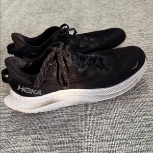 Hoka Black and White Athletic Sneakers